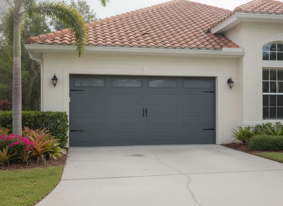Modern carriage-style impact garage door