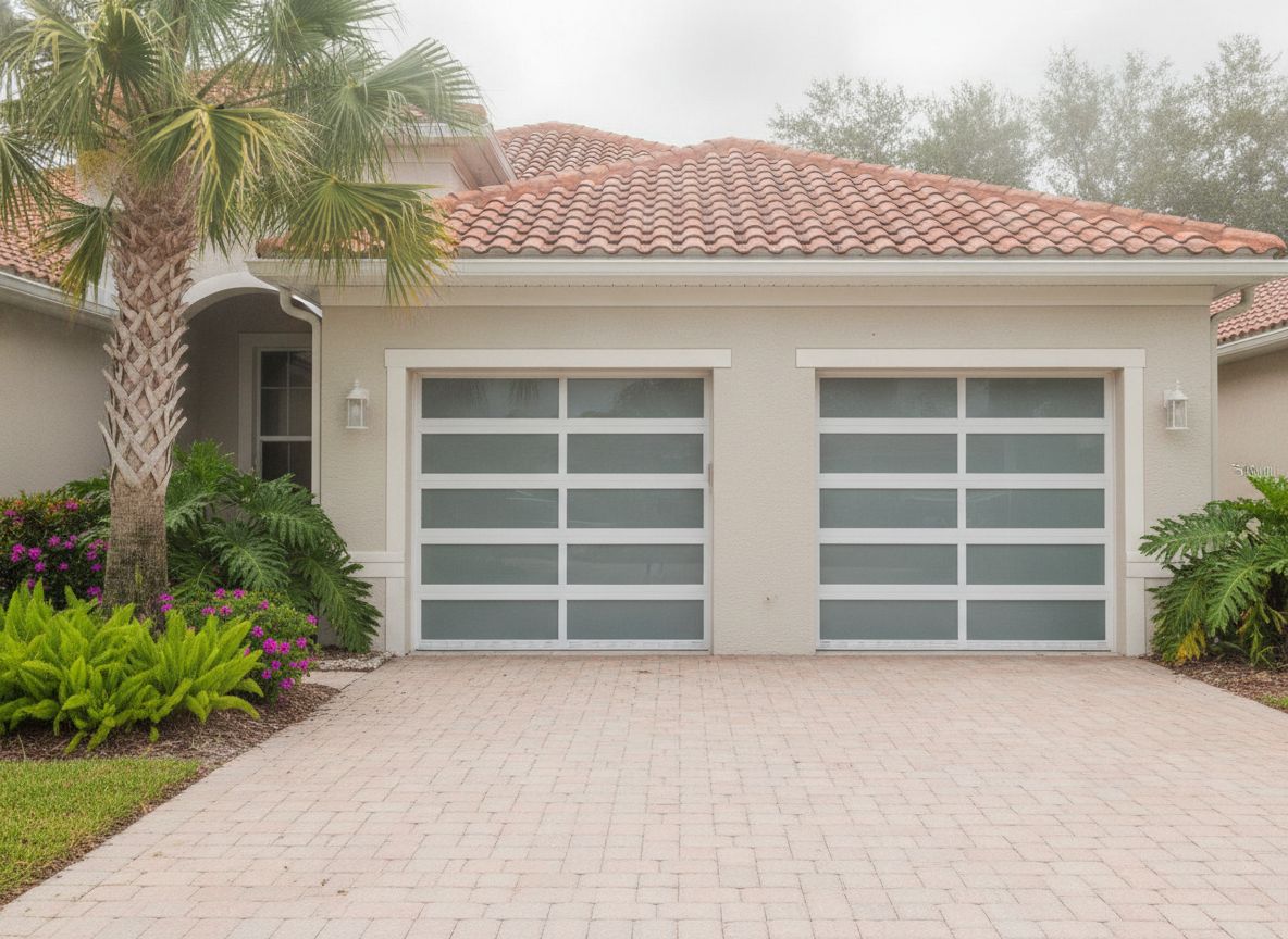 Two-car garage with matching garage doors