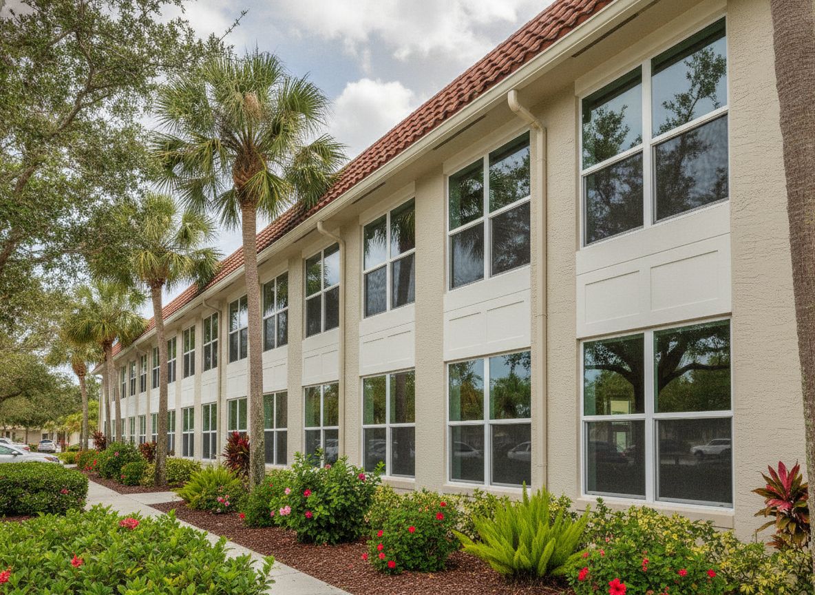 Condominium building, matching impact windows