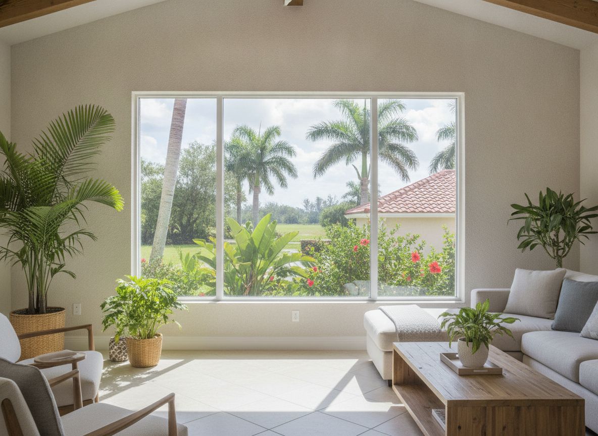 Picture window with impact glass, interior view