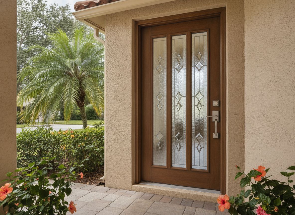 Close-up of an impact entry door
