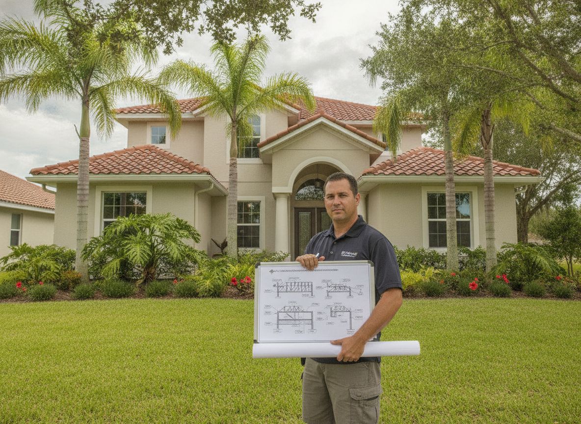 Contractor reviewing a building-code diagram